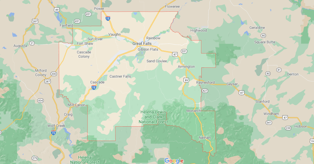 What towns are in Cascade County