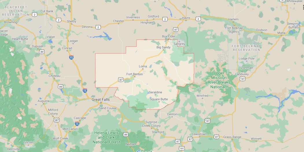 What towns are in Chouteau County