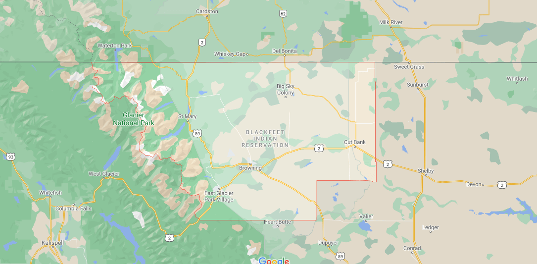 What towns are in Glacier County