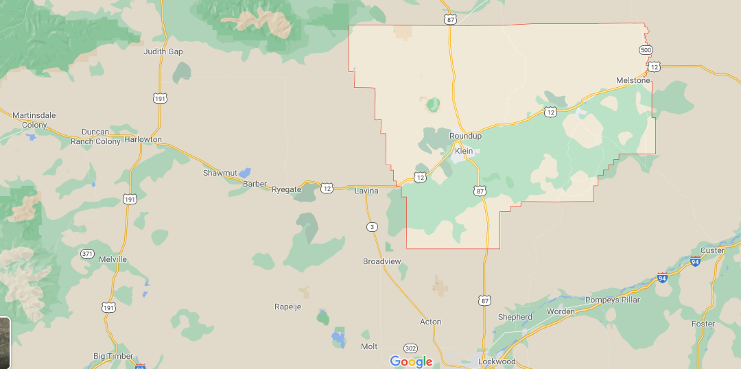 What towns are in Musselshell County Montana
