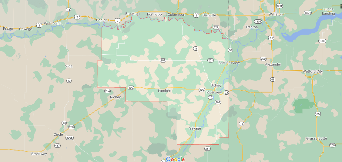 What towns are in Richland County Montana