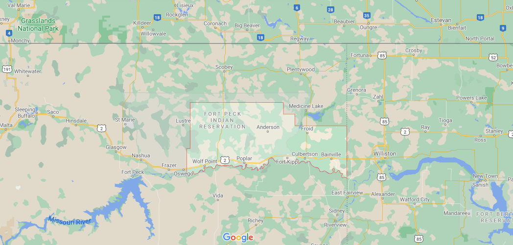 What towns are in Roosevelt County Montana