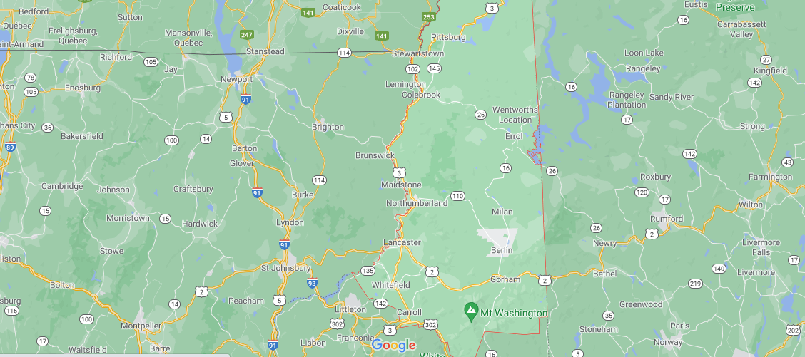 What towns make up Coös County NH