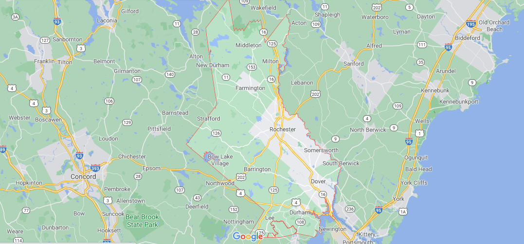 What towns make up Strafford County NH