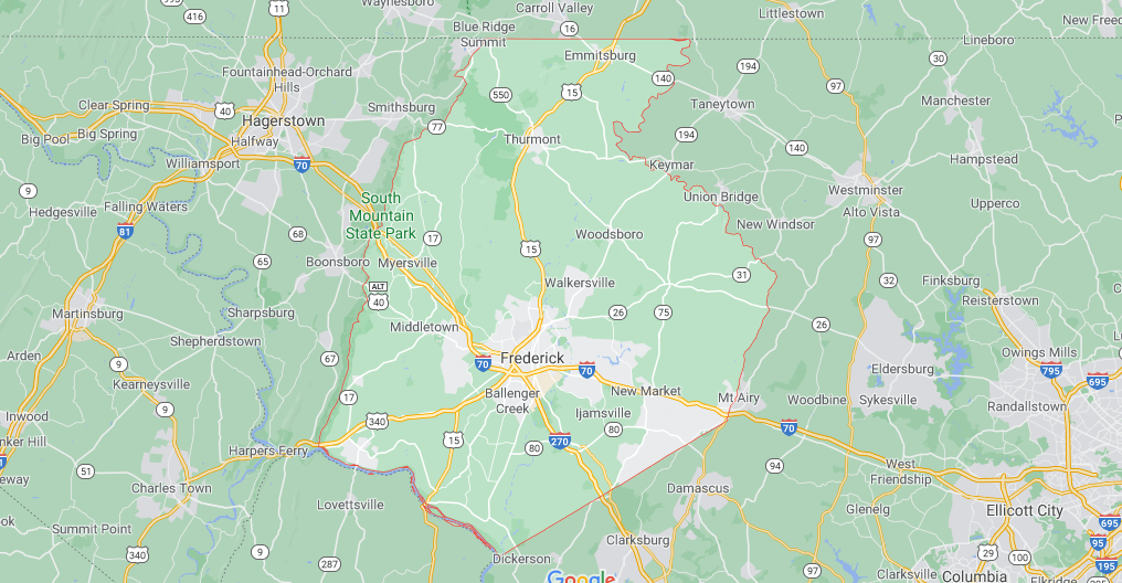 Where in Maryland is Frederick County