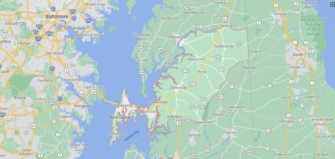 Where in Maryland is Queen Annes County