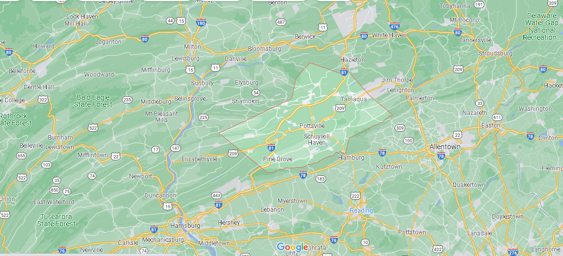 Schuylkill County Map
