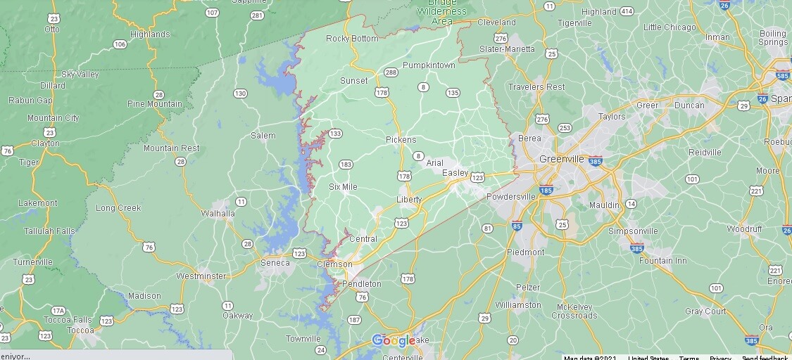 Pickens County Map