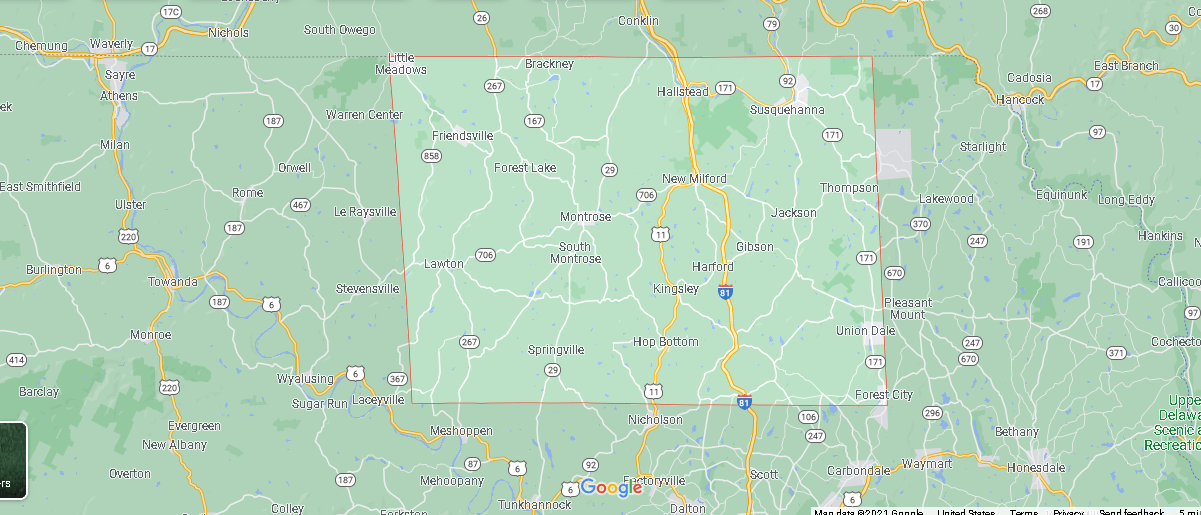 Susquehanna County Map