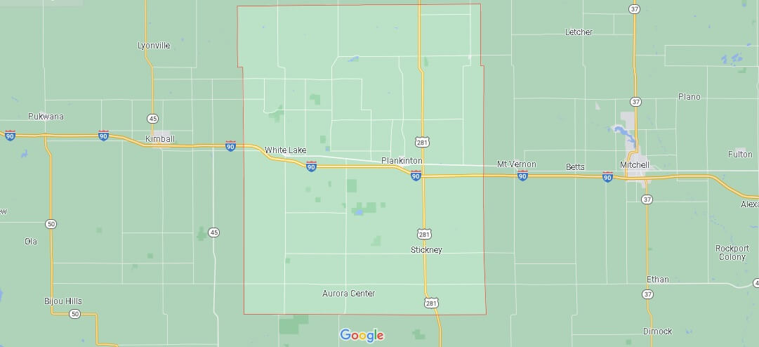 What Cities are in Aurora County