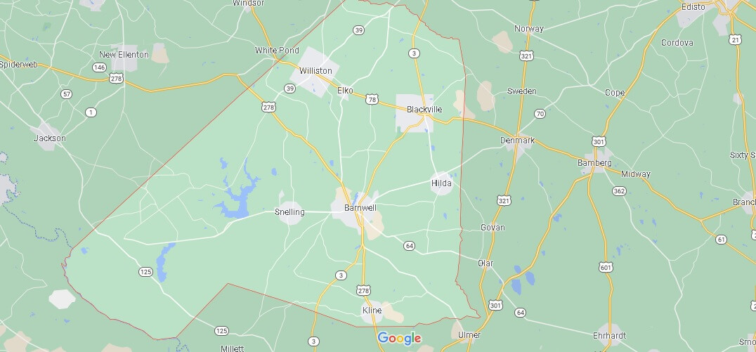 What Cities are in Barnwell County