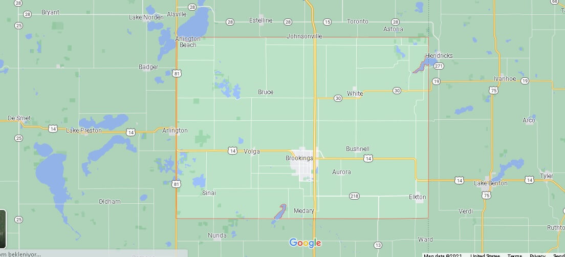 What Cities are in Brookings County