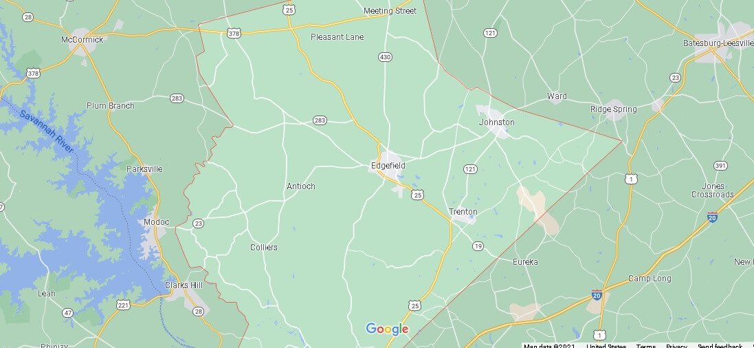 What Cities are in Edgefield County