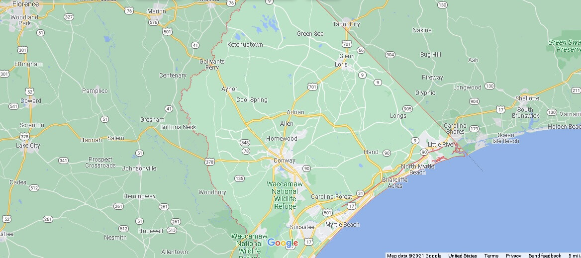 What Cities are in Horry County