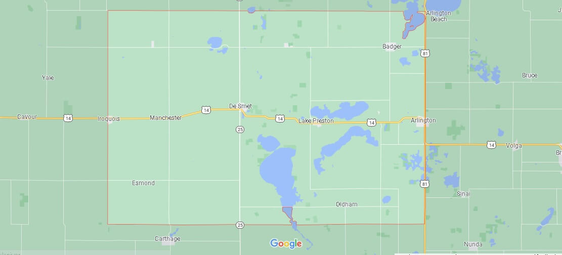 What Cities are in Kingsbury County