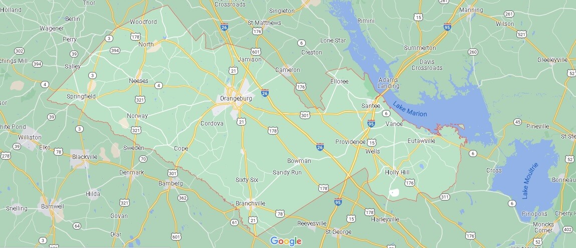 What Cities are in Orangeburg County