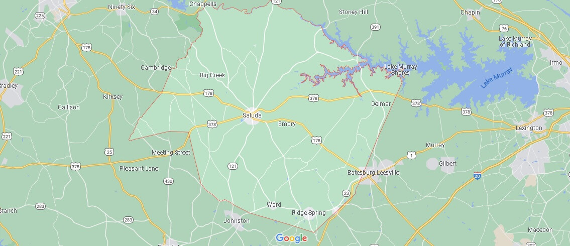 What Cities are in Saluda County