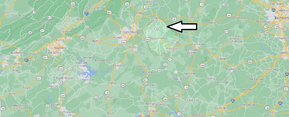 Appomattox County Map