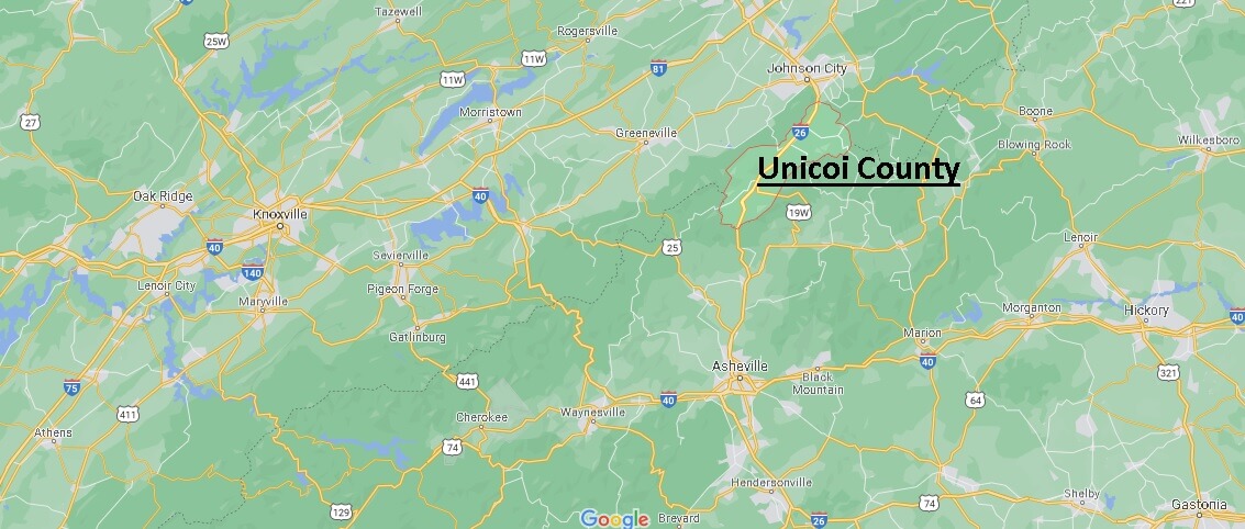 Unicoi County Map