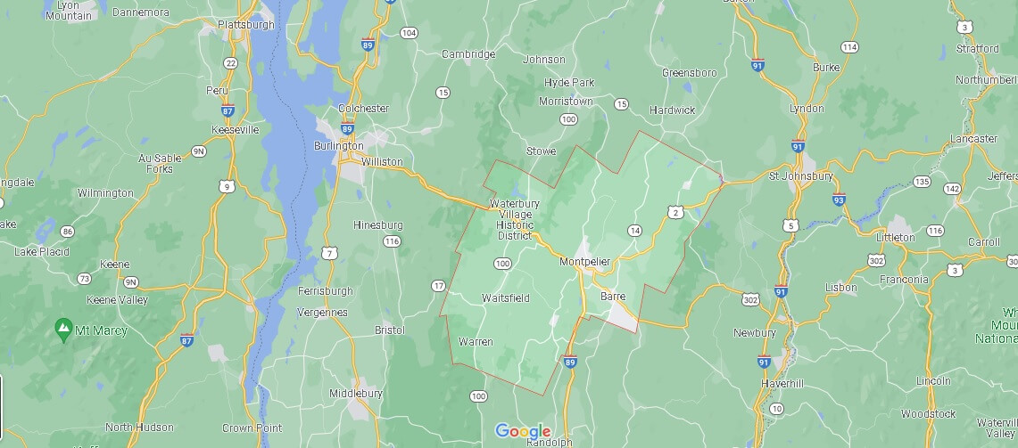 Washington (Vermont) County Map