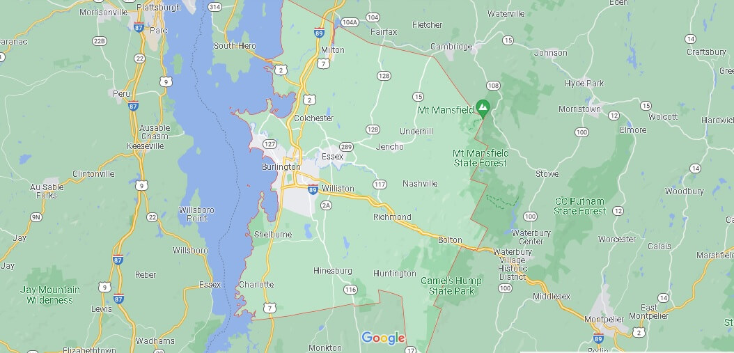 What Cities are in Chittenden County