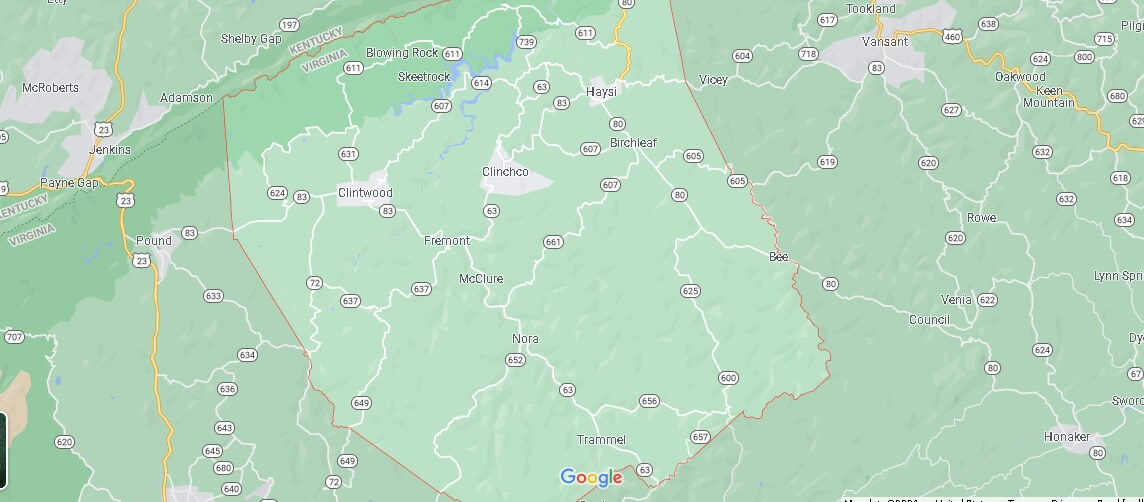 What Cities are in Dickenson County