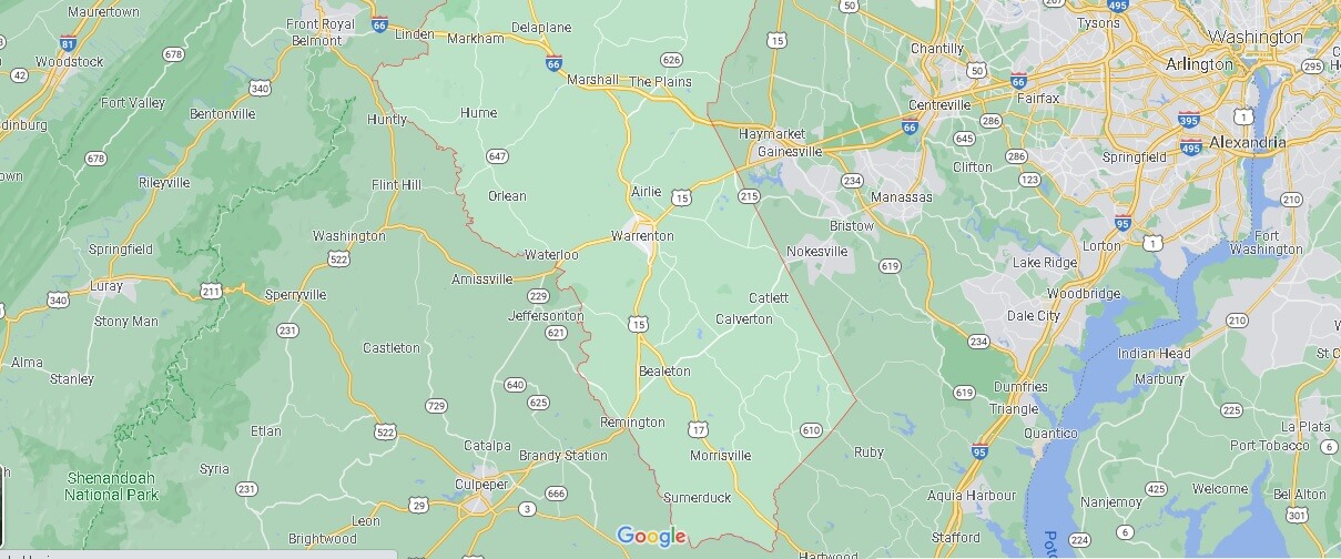 What Cities are in Fauquier County