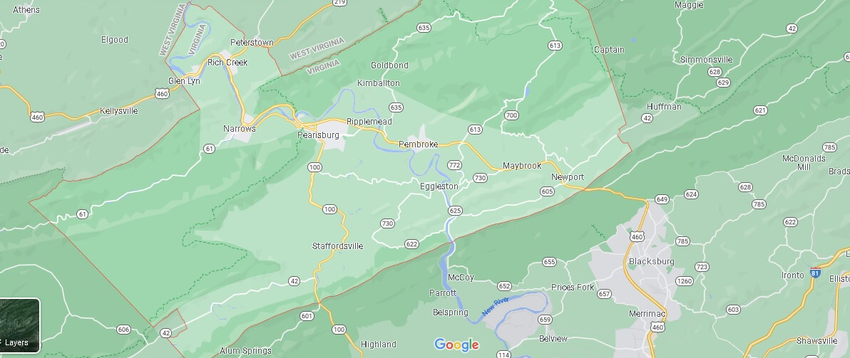 What Cities are in Giles County