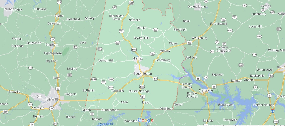 What Cities are in Halifax County