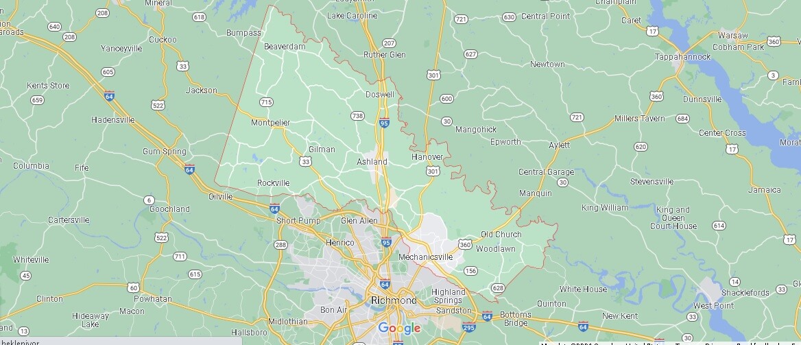 What Cities are in Hanover County