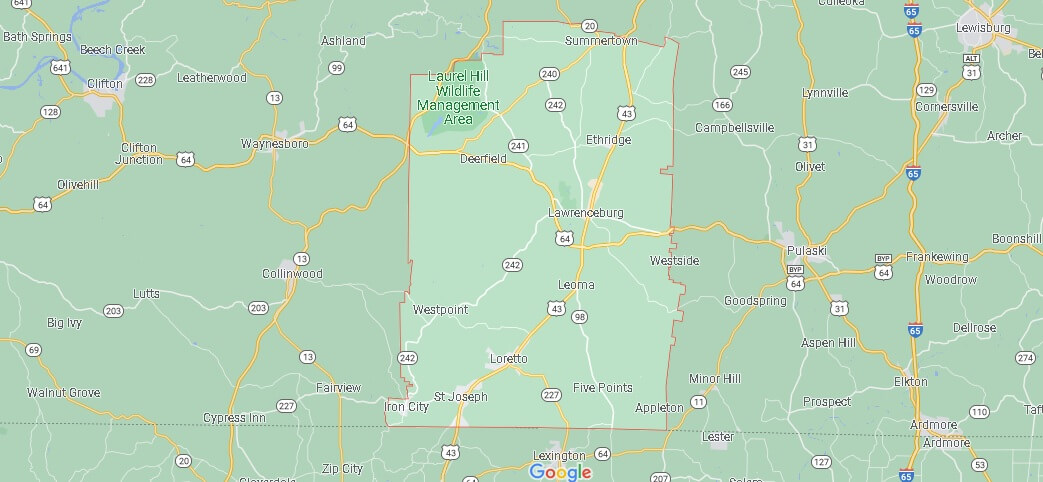 What Cities are in Lawrence County