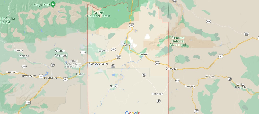 What Cities are in Uintah County