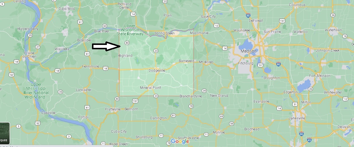 Iowa County Map