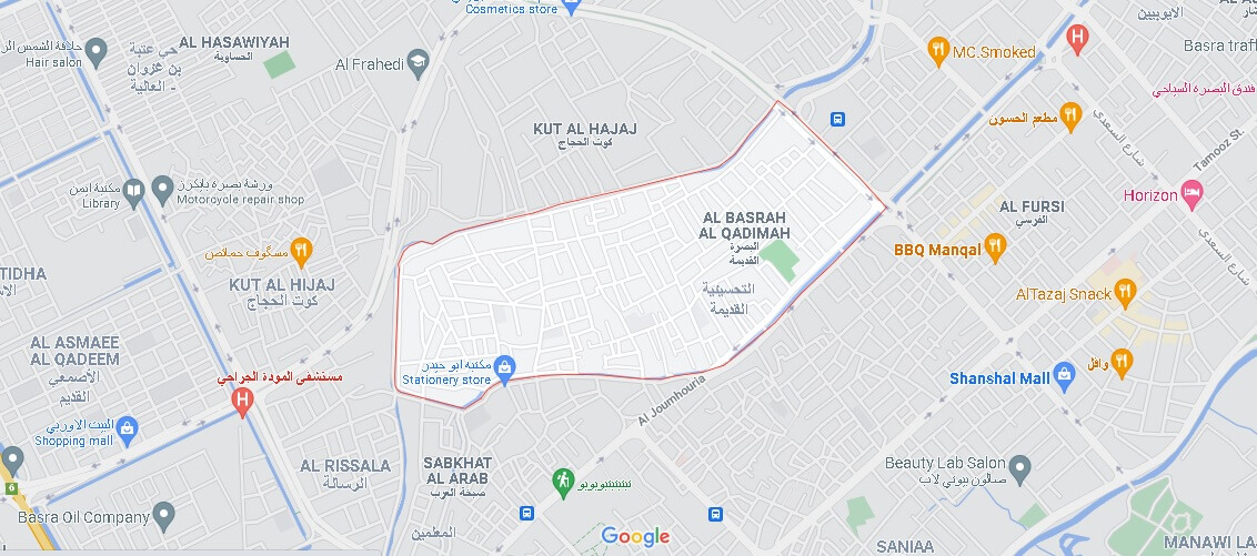 Map of Al Başrah al Qadīmah