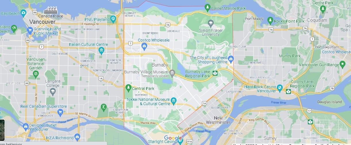 Map of Burnaby
