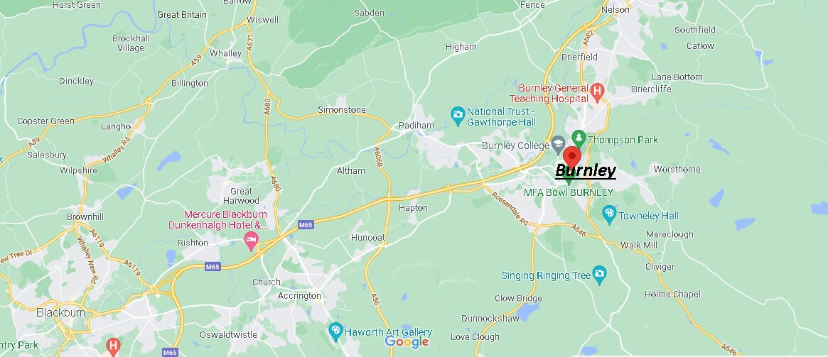Map of Burnley