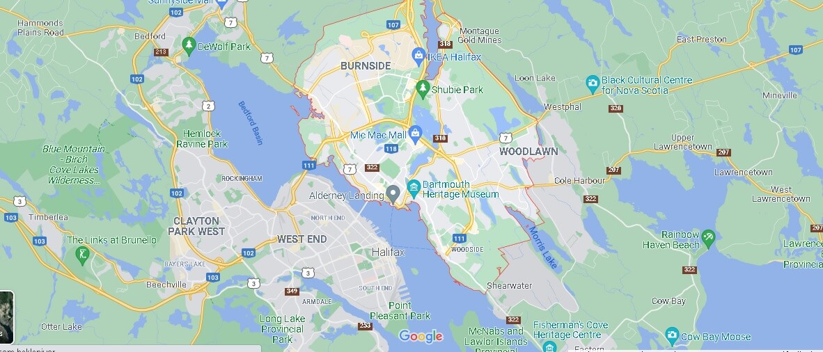 Map of Dartmouth