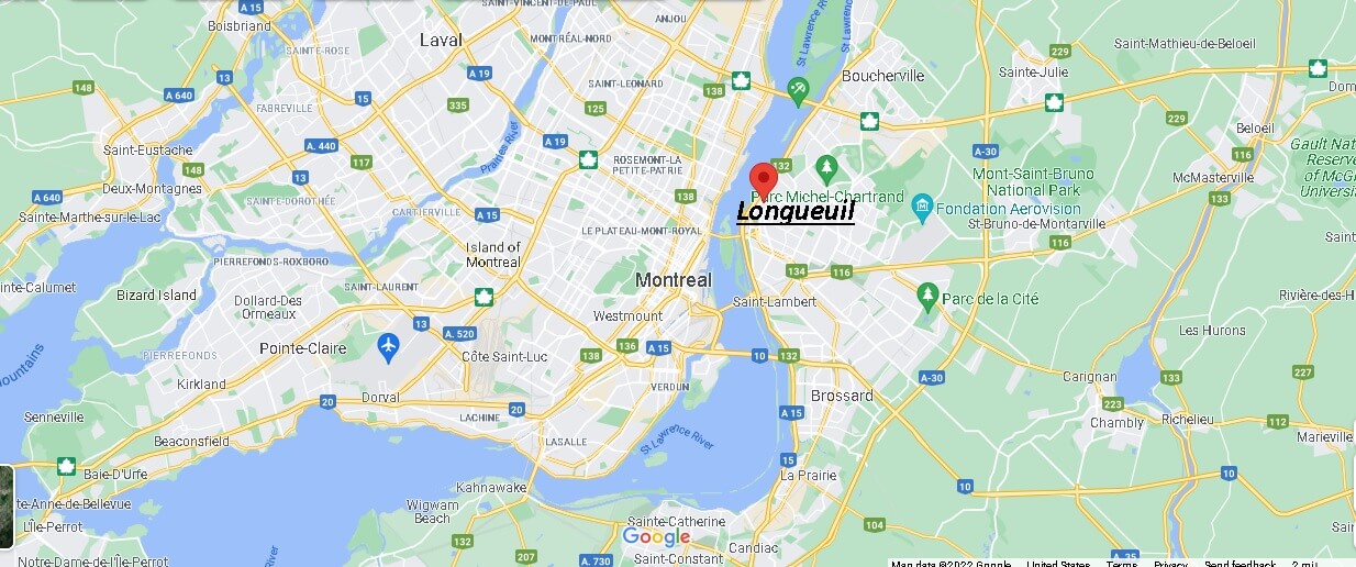 Map of Longueuil