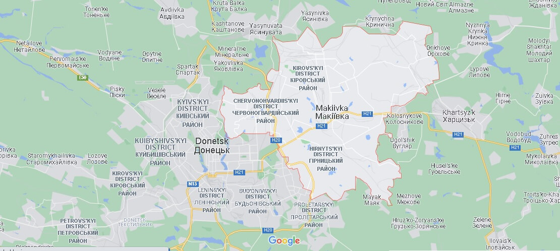 Map of Makiivka