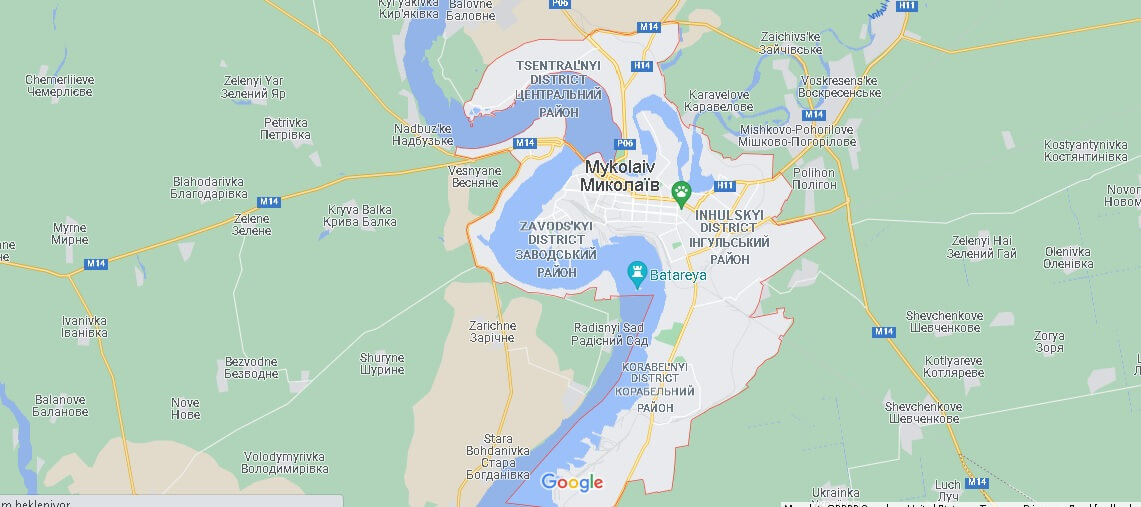 Map of Mykolaiv