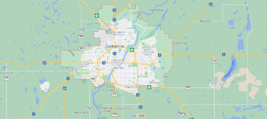 Map of Saskatoon