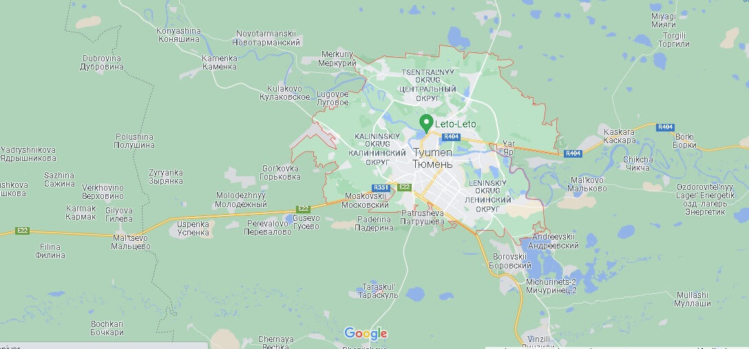 Map of Tyumen