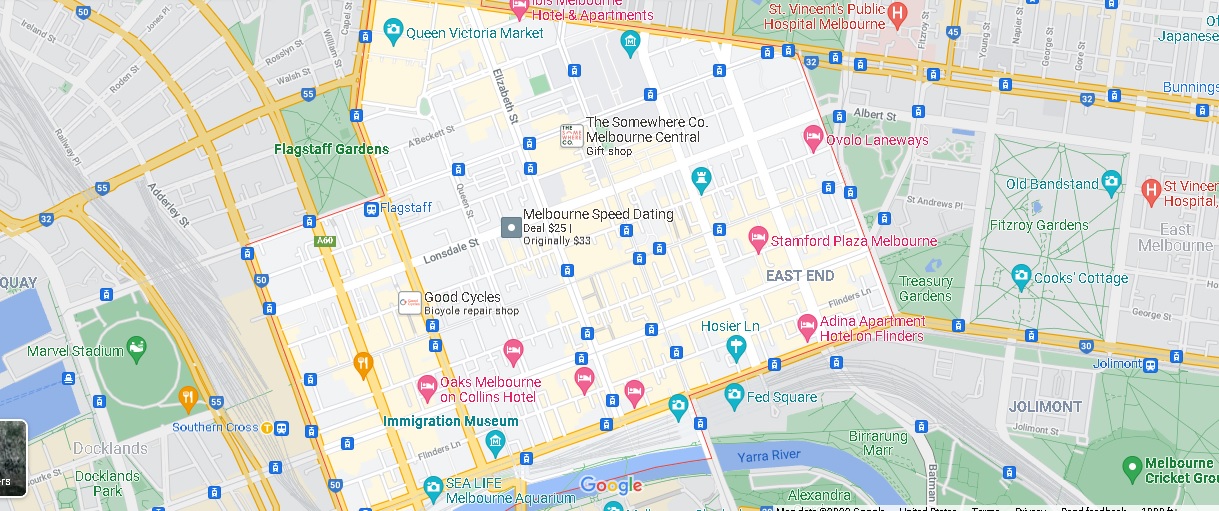 Map of the Centre of Melbourne