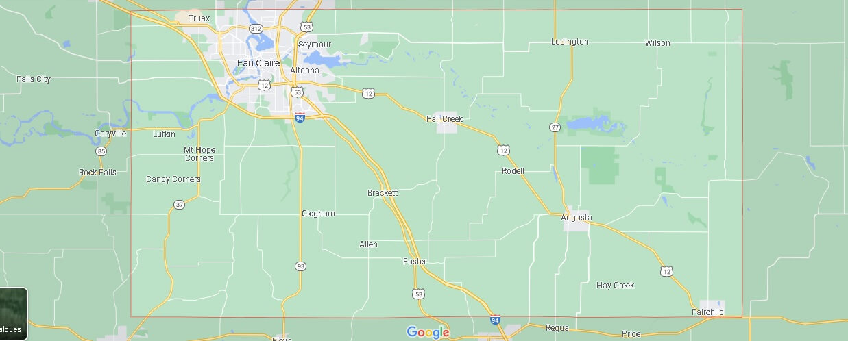 What Cities are in Eau Claire County