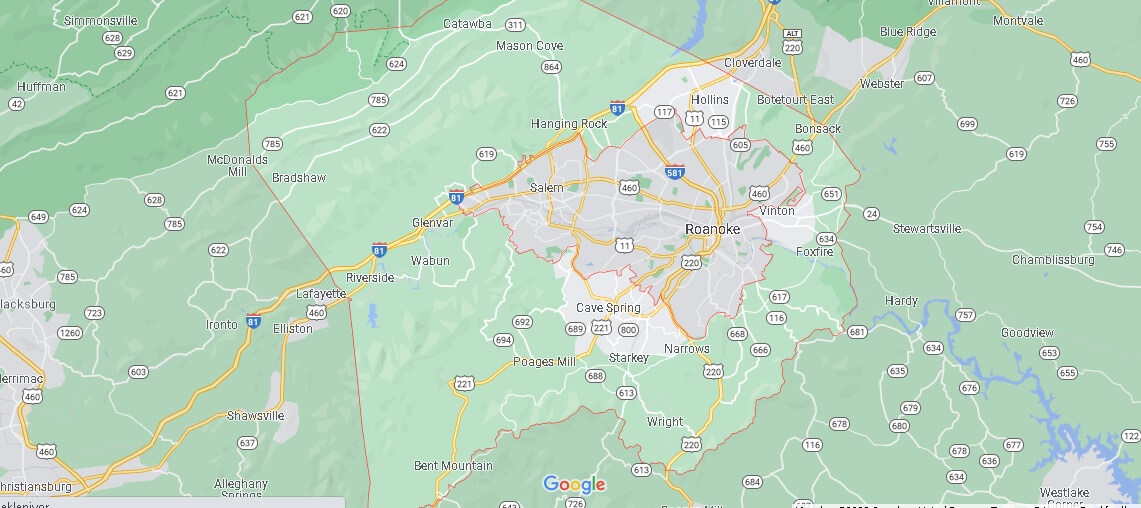 What Cities are in Roanoke County
