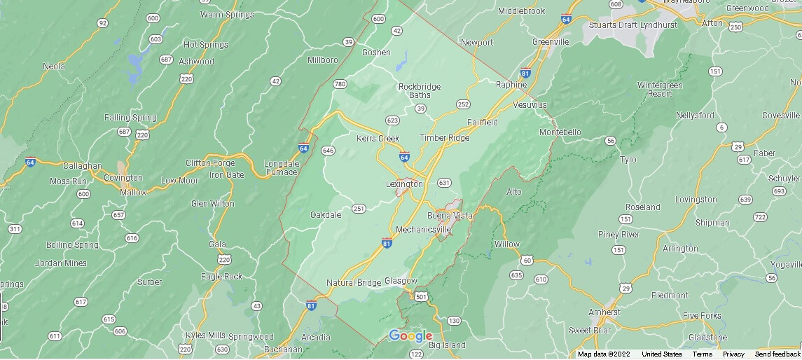What Cities are in Rockbridge County