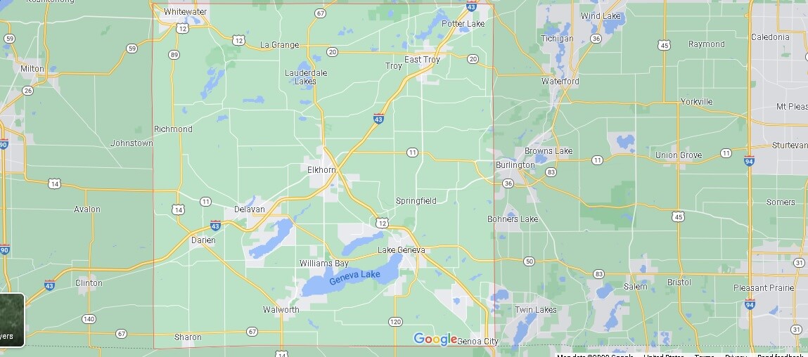 What Cities are in Walworth County