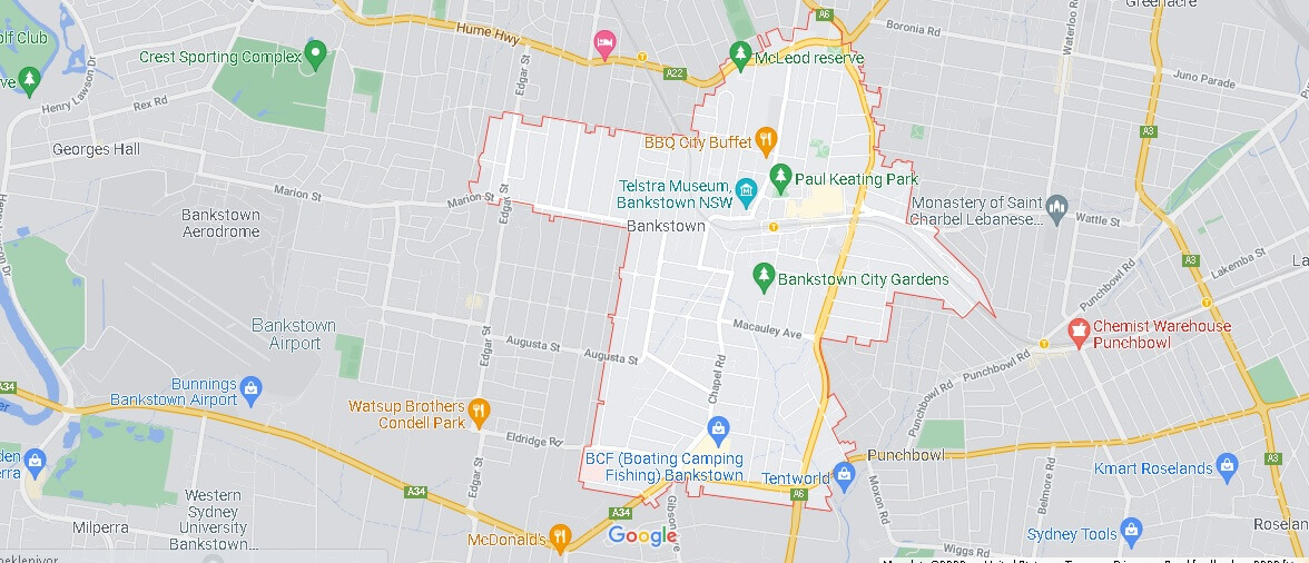 Map of Bankstown