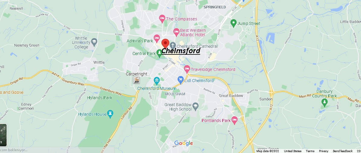 Map of Chelmsford