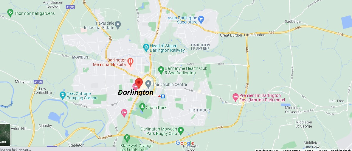 Map of Darlington